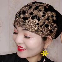 Foulard de Tête pour Femmes Musulmanes avec Broderie de Perles et Fleurs, Hijab Turban Islamique Arabe Élégant