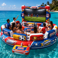 Canapé gonflable de cinéma aquatique pour le football avec dossier de bar gonflable et support pour grand écran, idéal pour les soirées en bord de piscine, les locations et l'utilisation commerciale