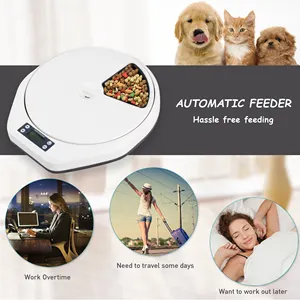 Pawise Automatic Pet Feeder 5 Mahlzeit mit Deckel Electronic Pet Feeder macht Essenszeiten stress freie Nass-und Trocken futters chale