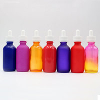 Flacon compte-gouttes à vis en verre d'huile essentielle de couleur personnalisée 30ml 60ml 120ml Flacon compte-gouttes en verre noir mat pour sérum cosmétique