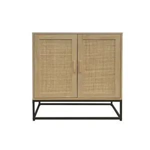 Popular Living Room Furniture Sets Rattan Door Series Classic Antique MDF Wood Storage rattan cabinet