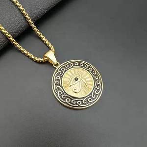 Хип-хоп, мужские украшения, OEM дизайн, позолоченные кельтские старинные египетские глазки хора, ожерелье, ювелирные изделия - Product Image 4