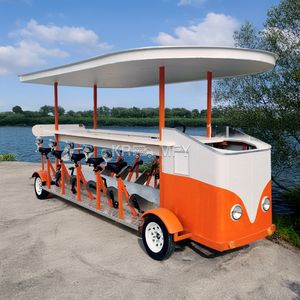 Tricycle mobile à quatre roues pour la vente de restauration rapide, idéal pour les fêtes et les excursions, vélo à bière à vitesse unique avec couleur personnalisable - Product Image 4