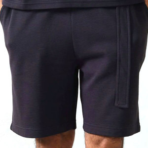 Pantalones cortos de gimnasio de algodón de lana cómodos para hombre, pantalones de chándal para correr atléticos de patrón sólido con estilo informal para ejercicio deportivo - Product Image 3