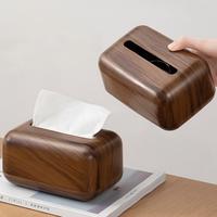 Boîte à mouchoirs GREENSIDE en PP imitation bois, organisateur de rangement haut de gamme pour la maison, le salon, le bureau, le restaurant et l'hôtel, distributeur coulissant