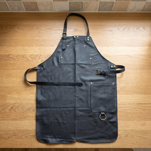 Leather <b>Bib</b> <b>Apron</b> Classic Style Durable Work <b>Apron</b> with Pockets for Cooking Use - Product Image 3