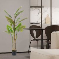 Vente en gros usine – Plante artificielle en pot, feuilles de taro vertes 3D effet naturel, en PE, taille personnalisable, pas cher