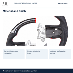 Volant en fibre de carbone pour Dodge Ram 1500, configuration sélectionnée avec centre ouvert DRAMTRXCF - Product Image 3
