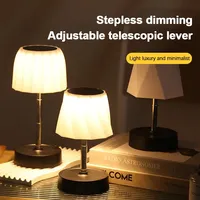 Lampe de table LED rechargeable à hauteur réglable, moderne, sans fil, portable, veilleuse pour chambre à coucher, bureau, lecture, sans cordon