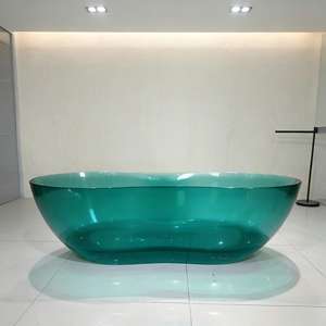 Nouvelle conception <span class=keywords><strong>de</strong></span> <span class=keywords><strong>baignoire</strong></span> autoportante <span class=keywords><strong>de</strong></span> luxe moderne en résine cristalline transparente et écologique avec drain, garantie <span class=keywords><strong>de</strong></span> 3 ans, <span class=keywords><strong>baignoire</strong></span> <span class=keywords><strong>de</strong></span> trempage pour hôtel - Product Image 2