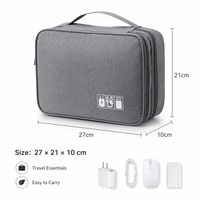 Organisateur électronique imperméable en Oxford, sac de voyage multi-couches portable, étui durable pour accessoires numériques, logo personnalisé