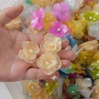 Liontin Resin Bunga Hydrangea Daun Besar Kering Asli - Kepala Bunga Terbungkus Epoksi untuk Pembuatan Perhiasan DIY Anting Gelang