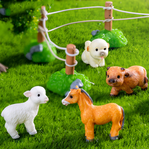 Figuras de Resina Simulada de <span class=keywords><strong>Ganado</strong></span>, Ovejas y Caballos, Miniaturas para Decoración de Paisajes Agrícolas, Adornos de Animales Pequeños, Accesorios para Manualidades - Product Image 3