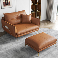 Canapé de bureau moderne en cuir de luxe, trois places, inclinable, avec table basse, pour hôtel, réception d'entreprise, réunion, négociation avec les invités