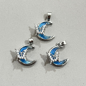 Pendentif Breloque Papillon Lune avec Incrustation de Cristal pour Collier Femme, Boucles d'Oreilles, Bracelet DIY, Bijoux 1001 1100 Origine Yiwu - Product Image 2