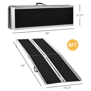 ทางลาดพับได้สำหรับรถเข็น DB Portable Wheelchair Ramp ขนาด 8 ฟุต ทำจากอลูมิเนียม สำหรับใช้ในบ้าน - Product Image 4