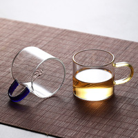 Tasses à thé en verre avec poignée colorée de 80 ml, petites verres mignons de 3 oz pour le thé et le café turc