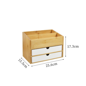 Bamboo Cosmetic <strong>Storage</strong> <strong>Box</strong> with Drawer &amp; Dividers Desktop Organizer for Jewelry, Aromatherapy, Hair <strong>Ties</strong> &amp; Skincare Products - Product Image 4