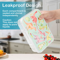 Boîte à lunch scolaire à 4 compartiments, boîte bento portable et durable pour adolescents, en TRITAN, anti-fuite, sans BPA, en PP de qualité alimentaire, compatible lave-vaisselle