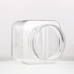 Tarro de pastel de plástico cuadrado <span class=keywords><strong>PET</strong></span> transparente respetuoso con el medio ambiente personalizado con tapa 6 oz al por mayor de caramelo pequeñas botellas vacías sin BPA 180ml - Product Image 4