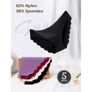กางเกงชั้นในสตรีไร้ตะเข็บ บิกินี่แพ็ค 5 ตัว ทรงกลางเอว สไตล์พื้นฐาน - Product Image 2