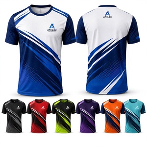 Maillot de football sublimé pour homme, manches courtes, respirant, anti-transpiration, séchage rapide, coupe athlétique, imprimé géométrique - Product Image 2