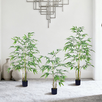 HAIHONG Arbre artificiel en bambou en plastique écologique, durable et léger, style bonsaï, décoration de jardin d'intérieur, arbustes, fleurs, herbe