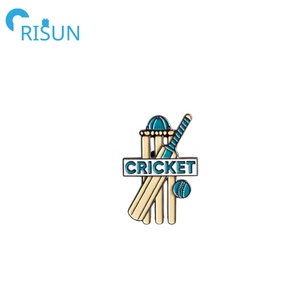 Fabricación personalizada Metal esmalte Cricket Bat Pin deporte Cricket Ball jugadores Batsman solapa Pin personalizado Cricket Pin insignia - Product Image 5