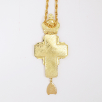 Collier d'icônes d'église orthodoxe classique doré évêque européen pasteur jésus UV imprimé poitrine croix mascotte de pâques religieux priant