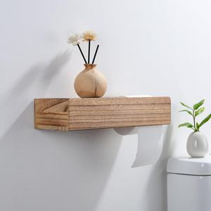 Portarotolo di Carta Igienica in Legno Rustico con Cassetto Nascosto, <span class=keywords><strong>Porta</strong></span> Telefono e <span class=keywords><strong>Salviette</strong></span>, Organizzatore <span class=keywords><strong>per</strong></span> <span class=keywords><strong>Bagno</strong></span> in Stile Fattoria - Product Image 1