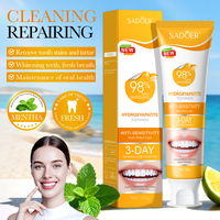 Dentifrice SADOER en gros, dentifrice à l'hydroxyapatite, soulagement des gencives sensibles, blanchiment des dents, usage domestique, dentifrice blanchissant OEM