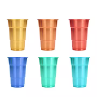 Tasse jetable personnalisable en aluminium peut recyclable écologique changement de couleur pour les parties buvant disponible 8oz 10oz 20oz 32oz
