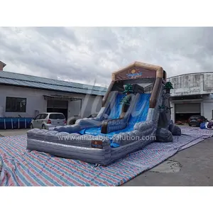 Deslize inflável para crianças, fonte de fábrica, design popular para crianças e adultos, deslize de água, festa na piscina