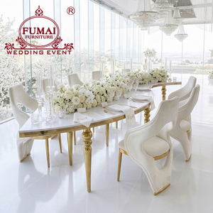 โต๊ะจัดเลี้ยงทรงกลมทำจากสแตนเลสโต๊ะออกงานสีทองสำหรับงานแต่งงาน - Product Image 1