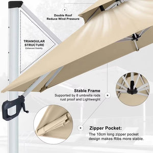 Sombrilla comercial para <span class=keywords><strong>patio</strong></span> al aire libre, sombrilla voladiza para <span class=keywords><strong>patio</strong></span>, sombrilla romana plegable de gran tamaño para trabajo pesado - Product Image 6