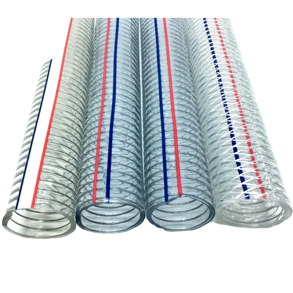 Tuyau en fil d'acier PVC transparent de qualité alimentaire, spirale, pour pompe à eau, décharge par aspiration, offre spéciale