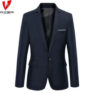 Produsen Pakaian Mewah Jaket Pakaian Pria Kustom Ramping Warna Solid Kantor Bisnis Formal Ukuran Besar Jas Pria Jaket