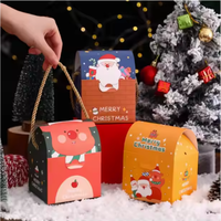 Venta al por mayor Mini Color sólido plegable cartón Festival caja de papel de regalo para el paquete de dulces y frutas