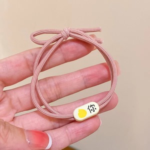 Élastique à cheveux rose beige avec breloque en forme d'œuf, bandeau en tissu décontracté pour femmes et filles, printemps 2023, fabriqué à Jinhua - Product Image 1