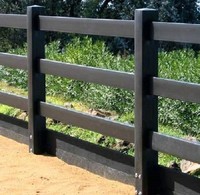 Clôture de paddock pour chevaux en PVC haute résistance, clôture en vinyle à poteaux et rails pour l'entraînement des chevaux, utilisation en ferme