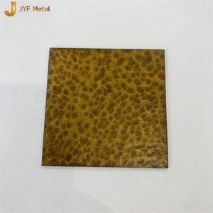 Placa de Acero Inoxidable con Acabado Martillado y Grabado en Oro para Panel de Pared con Servicios de Doblado, Corte y Soldadura - Product Image 3