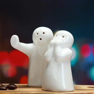 Pot à épices en céramique Shaker pour épices Lovely <span class=keywords><strong>Couple</strong></span> Salière et poivrière Lovely Spice Jar Lot de 2 - Product Image 2