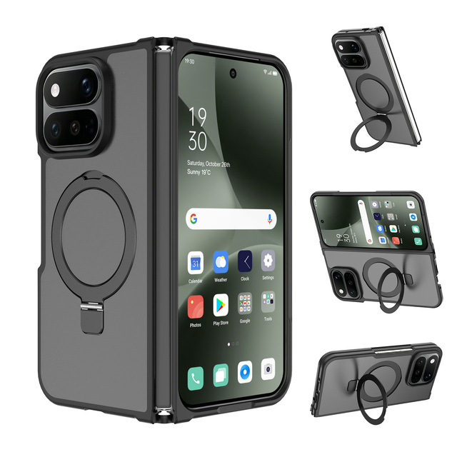 Shockproof Phone Case for Google Pixel 11 Pro Fold Magnetic Ring Holder Hinge Guard Transparent Back Protective Cover Bulk