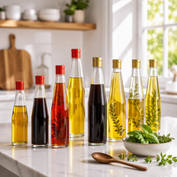 Bouteilles en verre vides anti-fuite en gros, contenants de stockage de cuisine multi-tailles pour la restauration et l'usage domestique