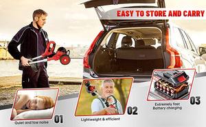 Tondeuse à gazon électrique 21V à pousser, outils au lithium, débroussailleuse avec <span class=keywords><strong>roues</strong></span> - Product Image 5