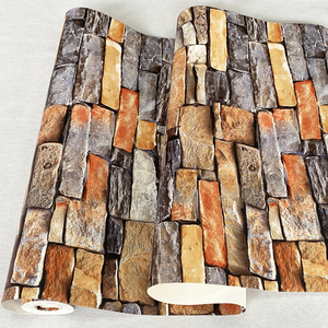 Modern Abstract 3D Stone <strong>PVC</strong> Waterproof Moisture-Proof <strong>Mould</strong>-Proof Wallpaper Glue for Household Hotel Use Wholesale Brick Design - Product Image 2