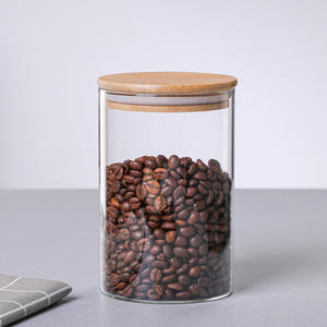 Bocal de stockage en verre borosilicaté écologique avec couvercle en <span class=keywords><strong>bambou</strong></span> pour la cuisine - Product Image 5