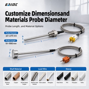 Sensor de Temperatura Tipo Termopar GAIMC GTS400 K J T E N S, Sonda de Acero Inoxidable de -40 a 1600 °C para Horno Industrial y Caldera - Product Image 4