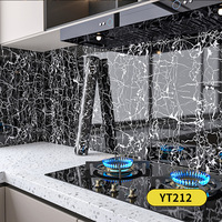 Autocollant mural auto-adhésif imperméable effet carrelage, résistant à l'huile, papier peint décoratif pour crédence de cuisine