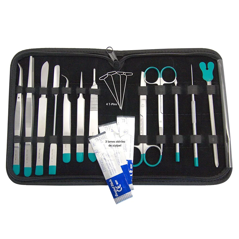 2023 Dissection Kit - 12 Pro Premium Quality Stainless Steel Instruments - Best Biology Academics & Students - Selver Green